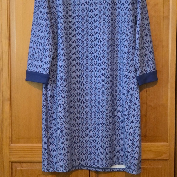 Cabana Life XL Blue Floral Print 3/4 Sleeve Dress with Pocket New - Picture 8 of 8
